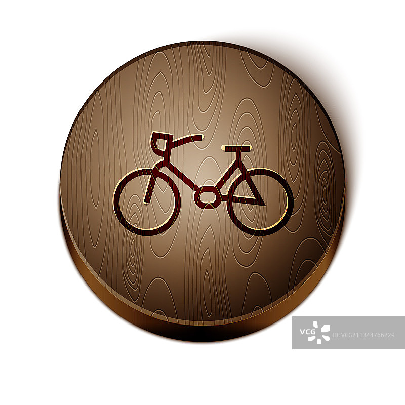 棕色线自行车图标孤立在白色图片素材